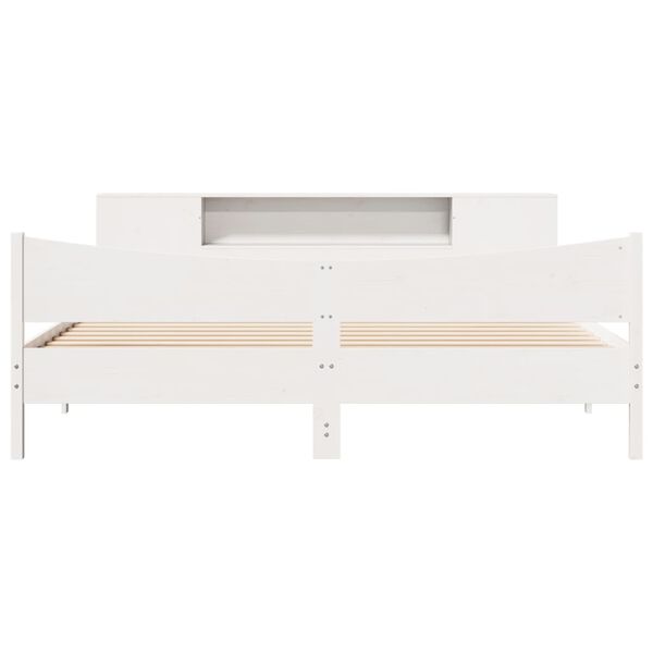 vidaXL Bed Frame without Mattress White 200x200 cm Solid Wood Pine