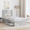 vidaXL Bed Frame Concrete Grey and Silver 70 x 190 cm Engineered Wood