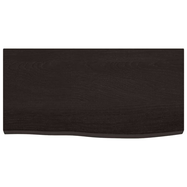 vidaXL Wall Shelf Dark Brown 60x30x(2-4) cm Treated Solid Wood Oak