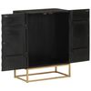 vidaXL Sideboard Black 55x34x75 cm Solid Wood Mango and Iron