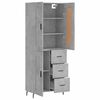 vidaXL Highboard Concrete Grey 69.5x34x180 cm Engineered Wood
