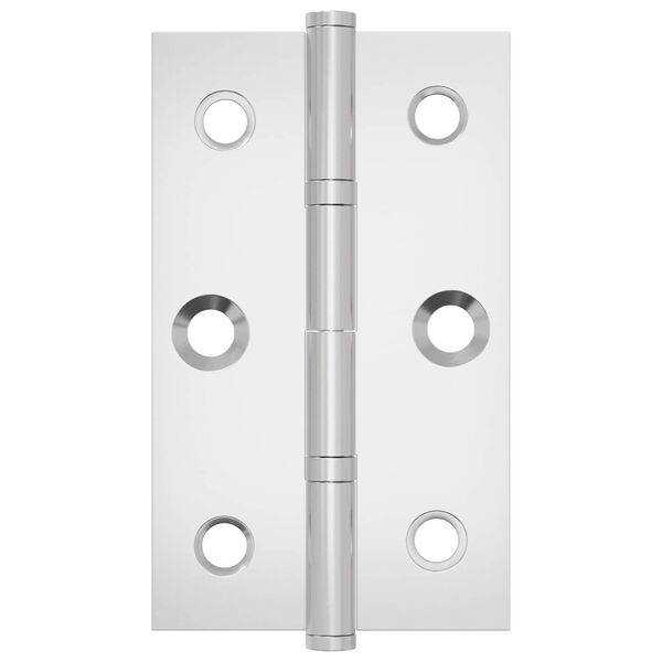 vidaXL Hinge Plain 2 pcs Silver 58 x 35 x 1 mm Steel