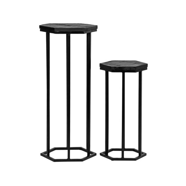 LABEL51 2 Piece Plant Stand Set Slide Black