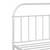 vidaXL Metal Bed Frame without Mattress with Headboard White 200x200cm