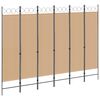 vidaXL 6-Panel Room Divider Beige 240 x 180 cm Fabric
