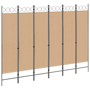 vidaXL 6-Panel Room Divider Beige 240 x 180 cm Fabric