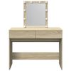 vidaXL Dressing Table with LED Sonoma Oak 100x40x130 cm