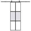 vidaXL Sliding Door with Hardware Set 76x205 cm Tempered Glass&Aluminium