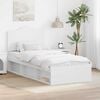 vidaXL Bed Frame with Headboard White 90 x 200 cm Solid Pine Wood