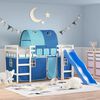 vidaXL Kids' Loft Bed with Tunnel without Mattress Blue 80x200 cm