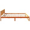 vidaXL Bed Frame with Headboard Wax Brown 200 x 200 cm Solid Pine Wood