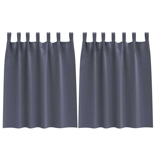 vidaXL Blackout Curtains with Rings 2 pcs Anthracite 140 x 140 cm