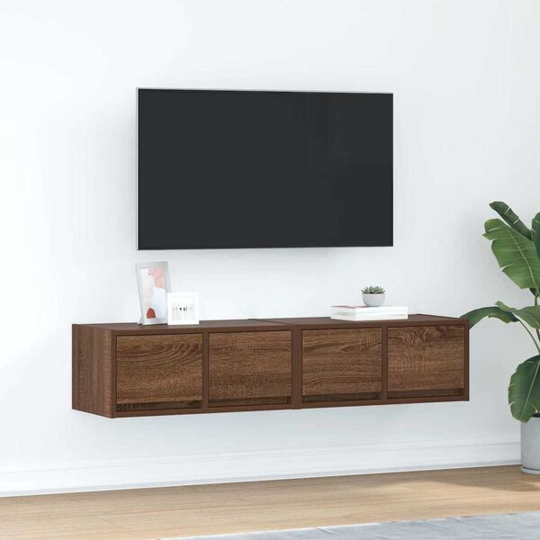 vidaXL TV Cabinets 2 pcs Brown Oak 60x31x25.5 cm Engineered Wood