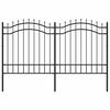 vidaXL Garden Fence Woerden with Spear Top Black 240x125 cm Steel