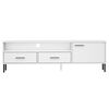 vidaXL TV Cabinet with Metal Legs White Solid Wood Pine OSLO