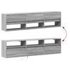 vidaXL TV Wall Cabinet with LED Grey Sonoma 180x31x45 cm