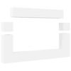 vidaXL 8 Piece TV Cabinet Set White Engineered Wood
