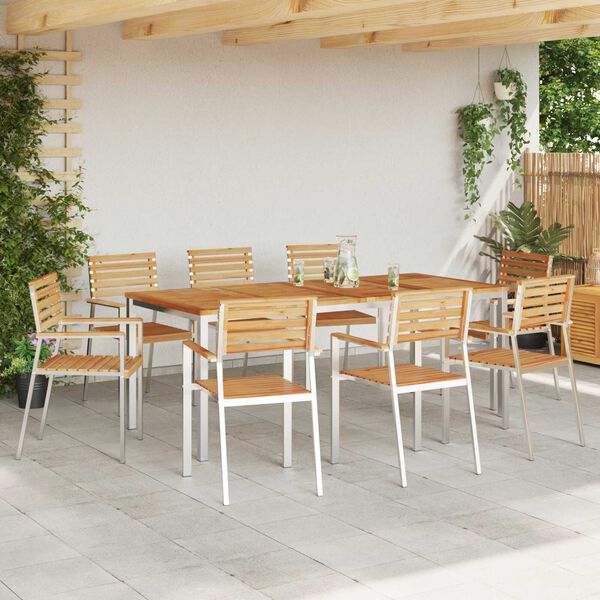 vidaXL Garden Chair 8 pcs Oil Natural Solid Teak Wood