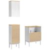 vidaXL Bathroom Furniture Set FLORO 3 pcs White Solid Pine Wood