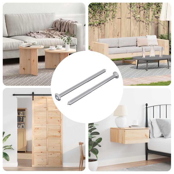 vidaXL Screw 2 pcs Silver M6 x 100 mm Steel