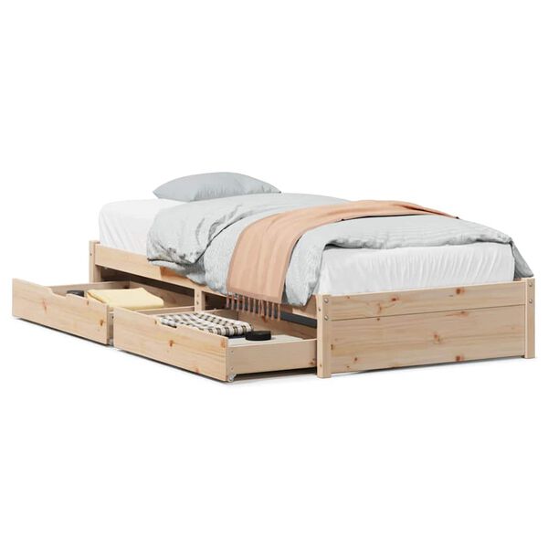 vidaXL Bed Frame without Mattress 90x190 cm Single Solid Wood Pine