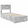vidaXL Bed Frame with Drawer Concrete Grey 90 x 200 cm Engineered Wood