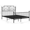 vidaXL Bed Frame without Mattress Black Metal 160x200 cm