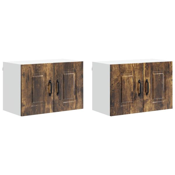vidaXL Kitchen Cabinet Kalmar 2 pcs Smoked Oak 60 x 31 x 40 cm