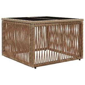 vidaXL Garden Table Beige and Black 55 x 55 x 37 cm