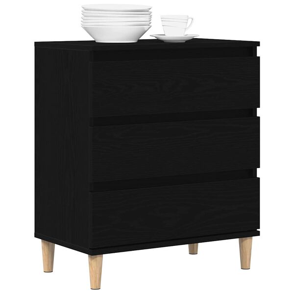 vidaXL Sideboard with Drawer Black Oak 60 x 35 x 70 cm Engineered Wood