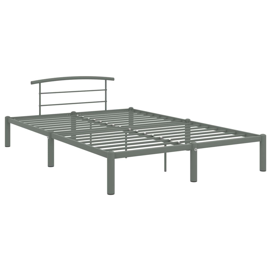 vidaXL Bed Frame without Mattress Grey Metal 120x200 cm