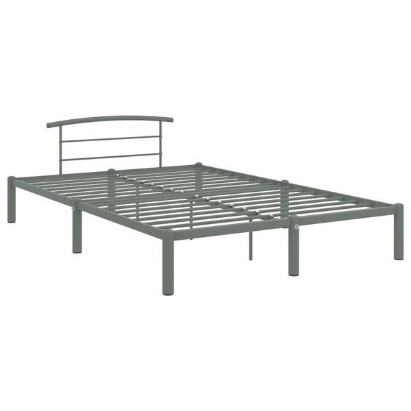 vidaXL Bed Frame without Mattress Grey Metal 120x200 cm