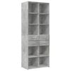 vidaXL Storage Cabinet Concrete Grey 70x42.5x225 cm Engineered Wood