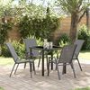 vidaXL Garden Dining Set 5 pcs Grey and Black Powder-coated Steel