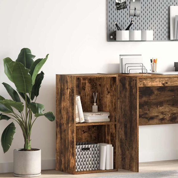 vidaXL Bookcase Smoked Oak 40x30x77 cm Engineered Wood