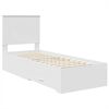 vidaXL Bed Frame White and Silver 70 x 190 cm Engineered Wood