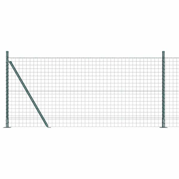vidaXL Fence with Post Green 0.8 x 25 m Steel and PVC