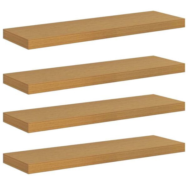 vidaXL Wall Shelf 4 pcs Beige 90 x 23.5 x 4 cm Engineered Wood