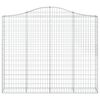 vidaXL Arched Gabion Baskets 13 pcs 200x30x160/180 cm Galvanised Iron