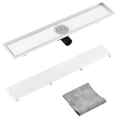 vidaXL Shower Drain with 2-in-1 Cover 73x14 cm Stainless Steel