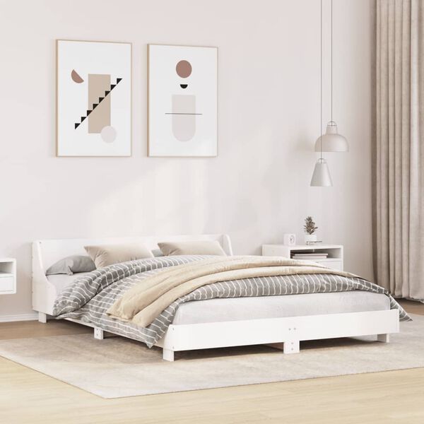 vidaXL Bed Frame without Mattress White 120x190 cm Small Double Solid Wood Pine