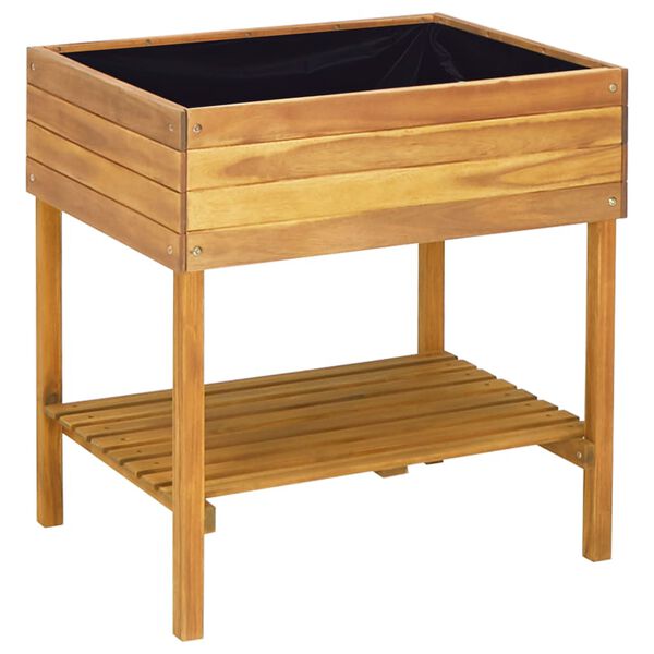 vidaXL Raised Garden Planter 78.5x58.5x78.5 cm Solid Acacia Wood