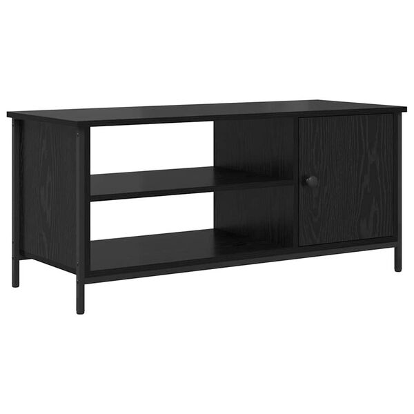 vidaXL TV Cabinet Black Oak 100 x 40 x 45 cm Engineered Wood