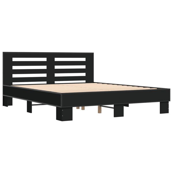 vidaXL Bed Frame without Mattress Black 160x200 cm