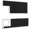 vidaXL Kitchen Unit PORTO 8 pcs Black Engineered Wood