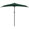 vidaXL Garden Parasol with Aluminium Pole Green 270x144 cm Half