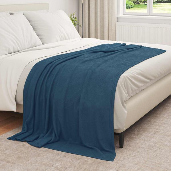 vidaXL Throw Blanket Navy Blue 210 x 140 cm Fleece