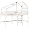 vidaXL Loft Bed with Ladder and Roof without Mattress White 90x190 cm Single