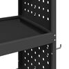 vidaXL Tool Trolley with Shelf Black 75 x 35 x 73 cm Cold-rolled Steel