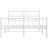 vidaXL Metal Bed Frame without Mattress with Footboard White 120x200cm